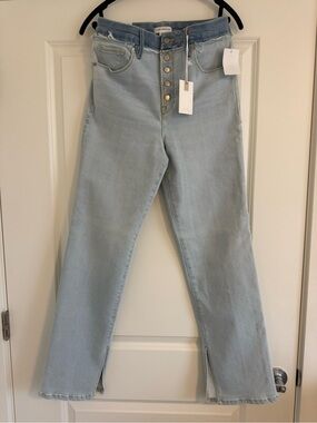 Good American Light Blue Jeans with Button Fly